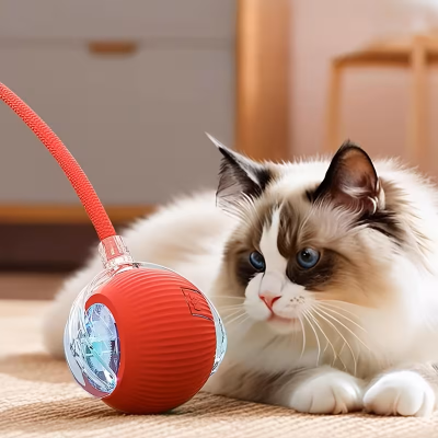 USB Rechargeable Self-Moving Interactive Cat Toy with Rope
