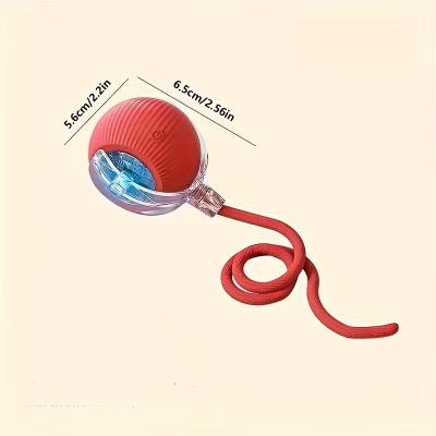 USB Rechargeable Self-Moving Interactive Cat Toy with Rope