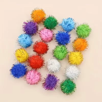 15-Piece Cat Teaser Toy Set with Glitter Balls