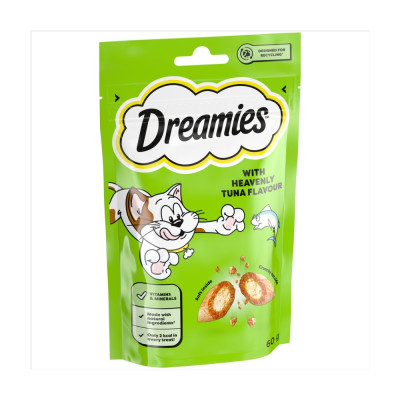 DREAMIES Cat Treat Biscuits with Heavenly Tuna Flavour 60g