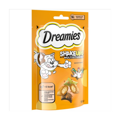 DREAMIES Chicken, Duck & Catnip Flavour Cat Treats 55g