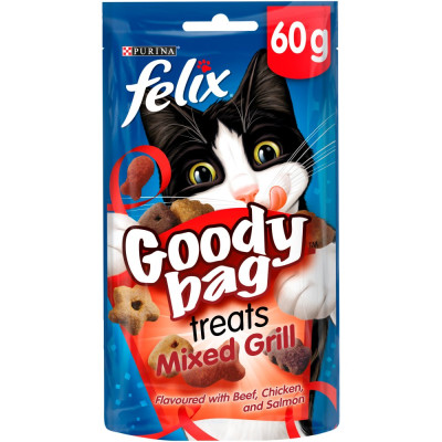 FELIX Goody Bag Original Mix Cat Treats – Chicken, Beef & Salmon 60g
