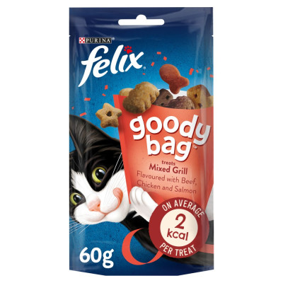 FELIX Goody Bag Original Mix Cat Treats – Chicken, Beef & Salmon 60g